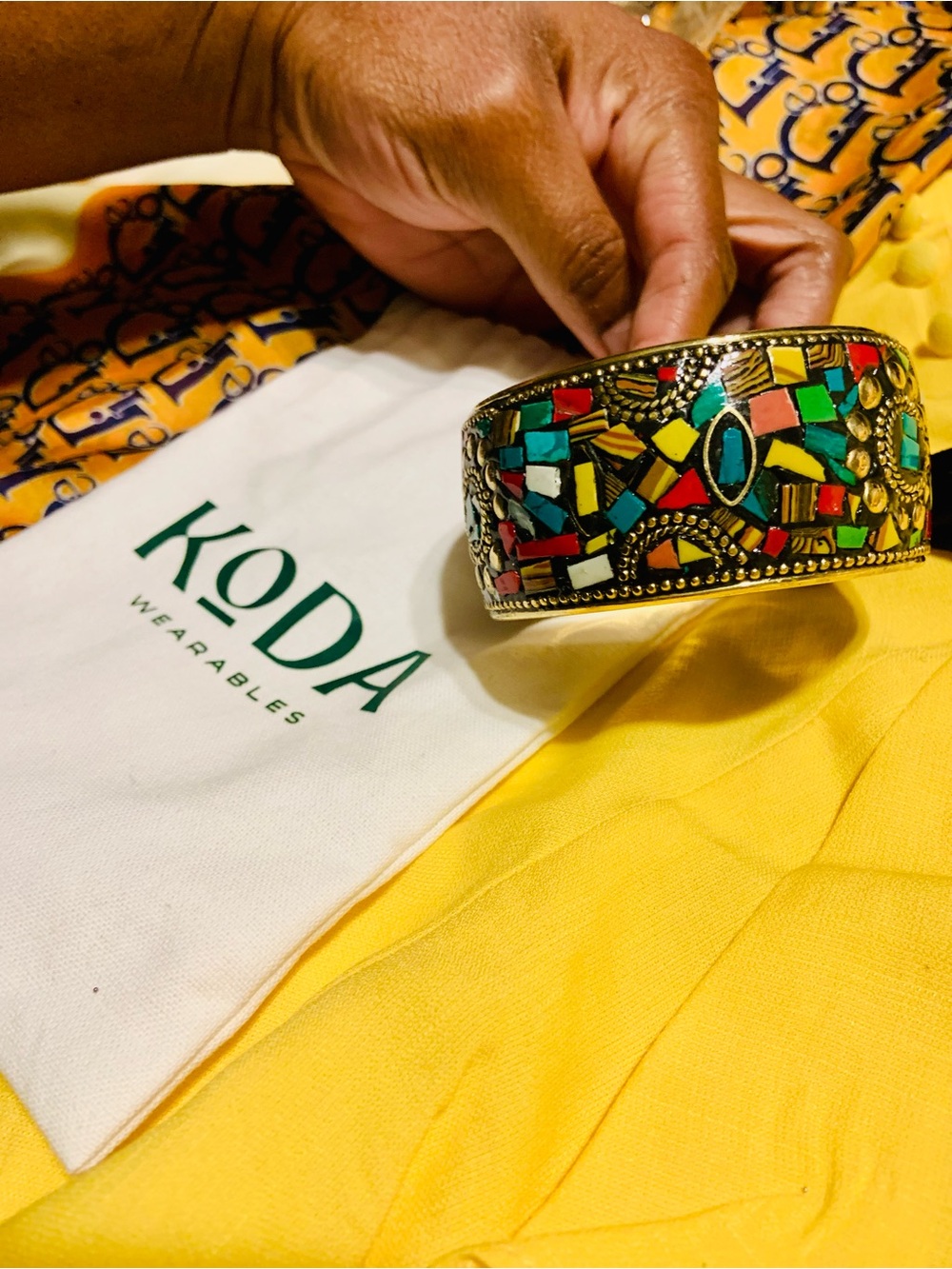 Multicolor Mosaic Statement Bracelet